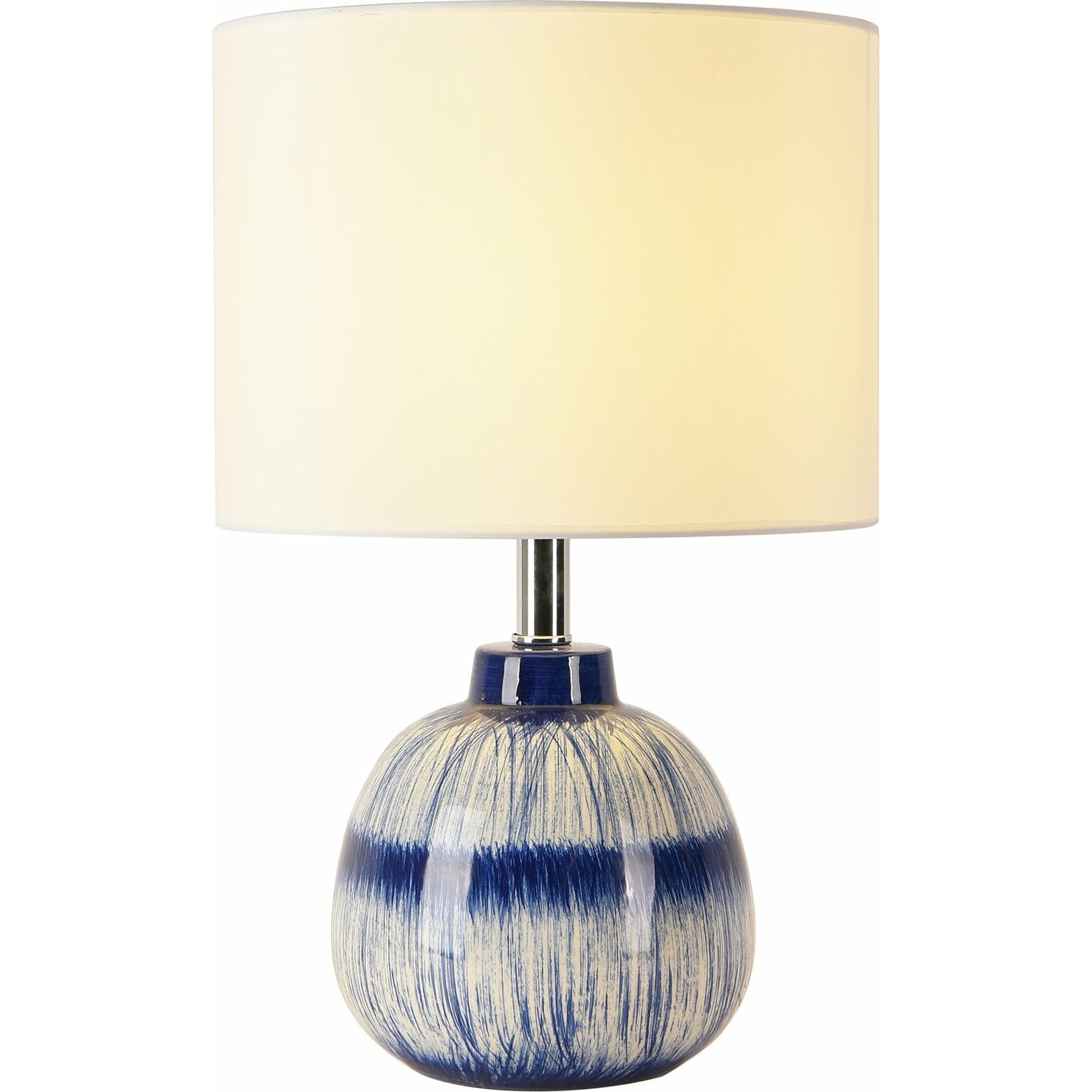 Joshua Table Lamp by Pasargad Home in white, blue. Made from metal, ceramic in a transitional style.