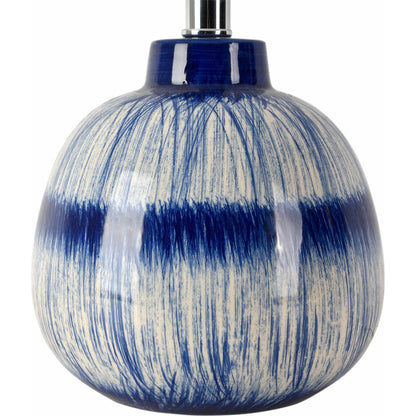 Joshua Table Lamp by Pasargad Home in white, blue. Made from metal, ceramic in a transitional style.