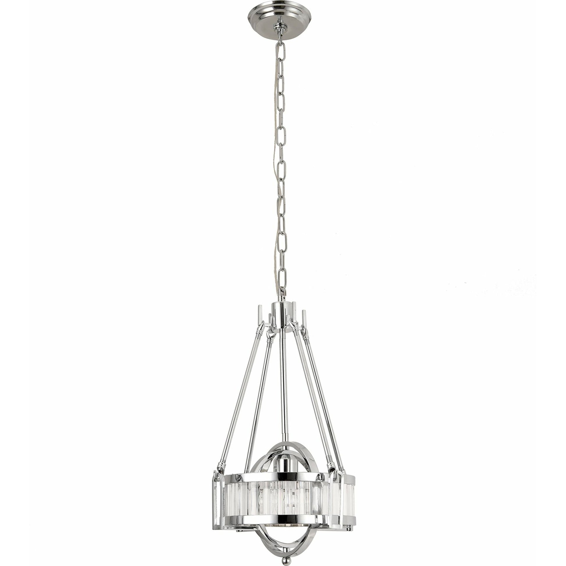 Bistro Pendant by Pasargad Home in silver. Made from metal, glass in a modern style.