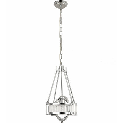 Bistro Pendant by Pasargad Home in silver. Made from metal, glass in a modern style.