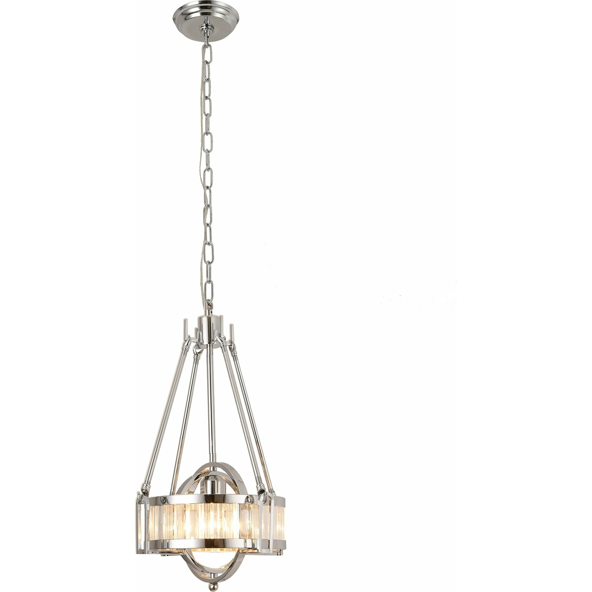 Bistro Pendant by Pasargad Home in silver. Made from metal, glass in a modern style.