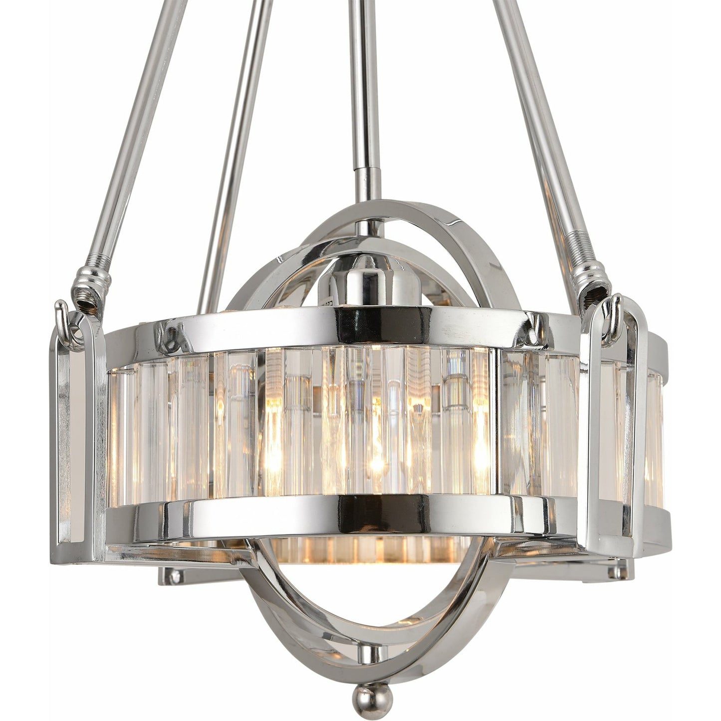 003 SI-1834213 | Closeup | Bistro Pendant by Pasargad Home in silver. Made from metal, glass in a modern style.