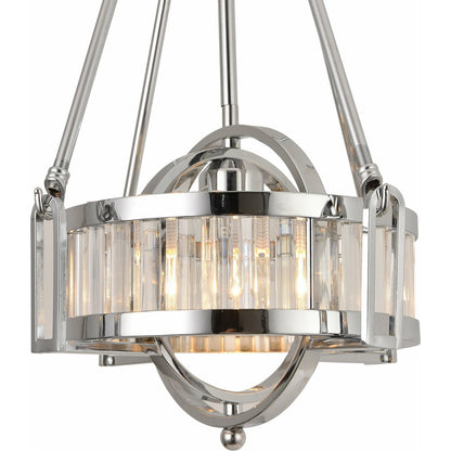 Bistro Pendant by Pasargad Home in silver. Made from metal, glass in a modern style.