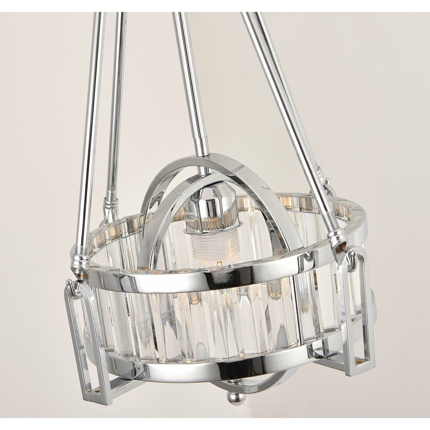 004 SI-1834213 | Closeup | Bistro Pendant by Pasargad Home in silver. Made from metal, glass in a modern style.