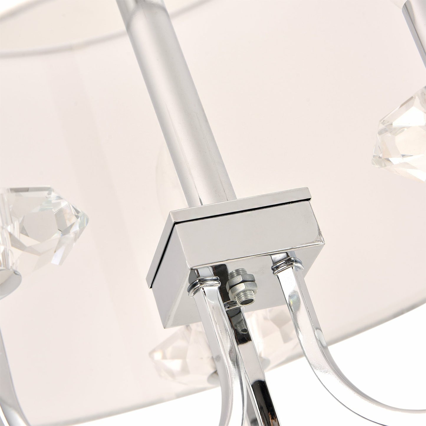 004 SI-1834212 | Closeup | Azure Chandelier by Pasargad Home in silver. Made from metal, glass in a traditional style.