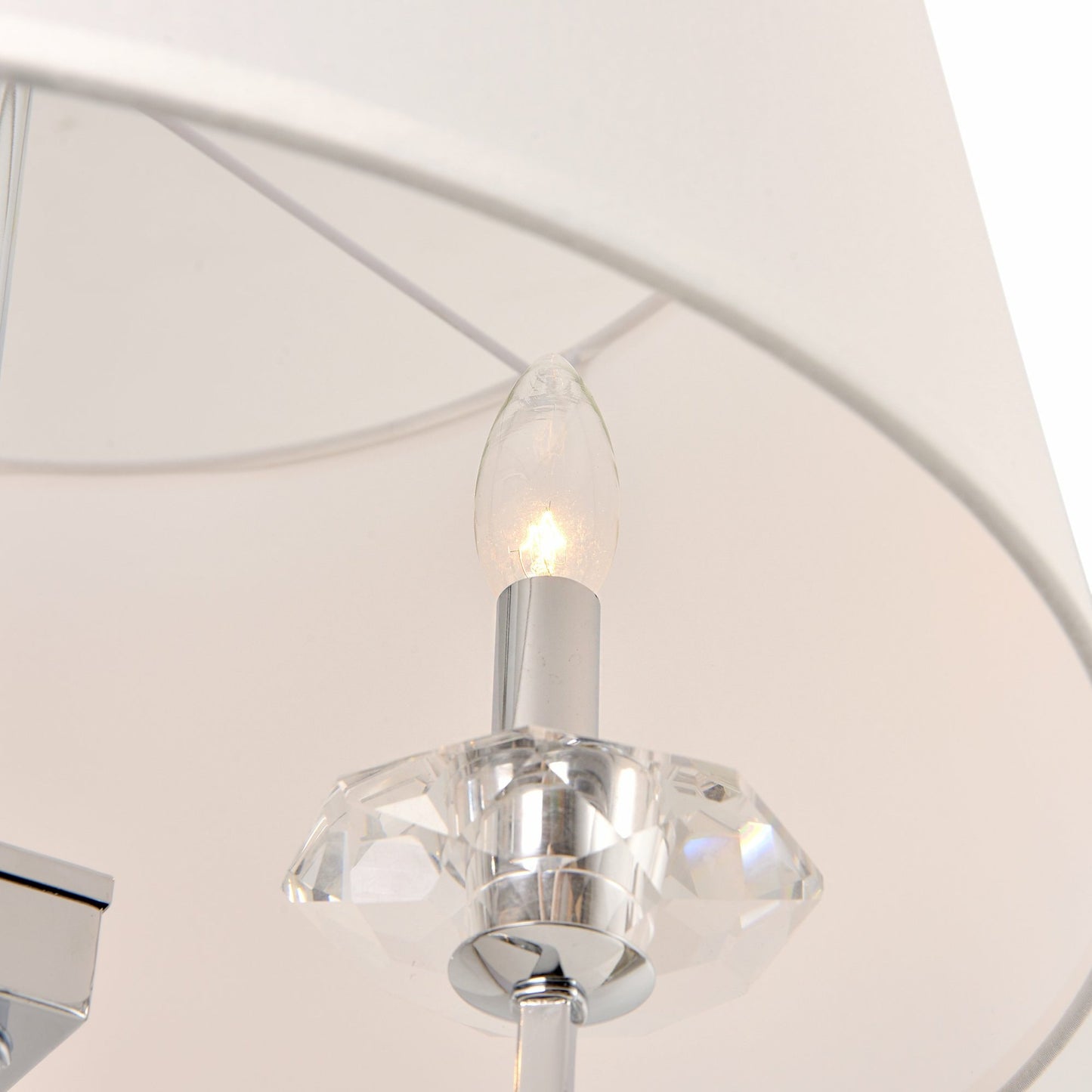 006 SI-1834212 | Closeup | Azure Chandelier by Pasargad Home in silver. Made from metal, glass in a traditional style.