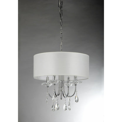 Bizet Chandelier by Pasargad Home in silver. Made from metal, cystal in a transitional style.