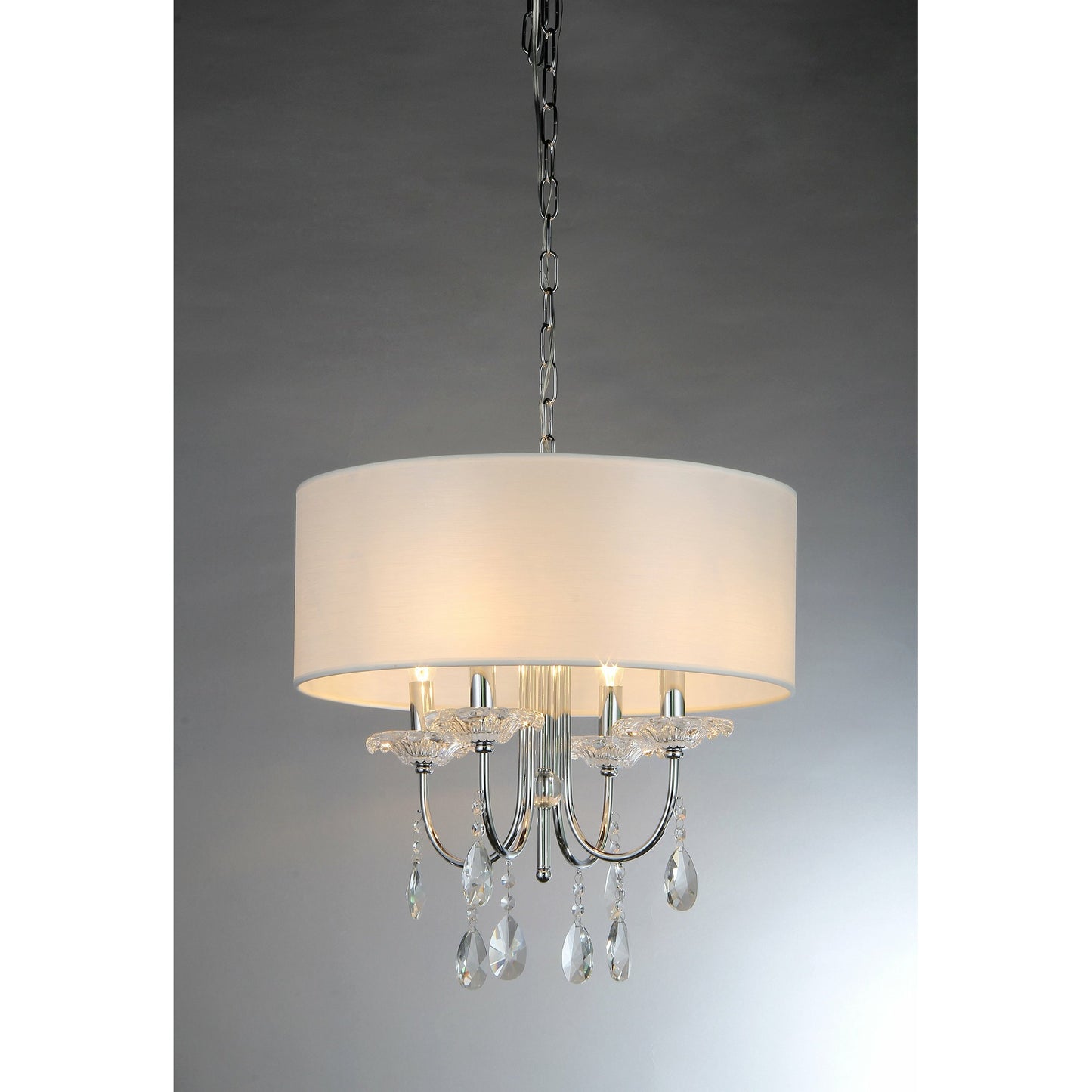 006 SI-1834214 | Lifestyle | Bizet Chandelier by Pasargad Home in silver. Made from metal, cystal in a transitional style.