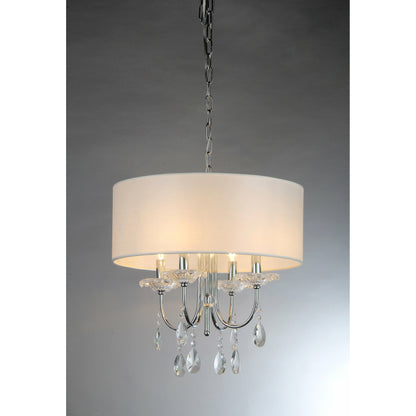 Bizet Chandelier by Pasargad Home in silver. Made from metal, cystal in a transitional style.