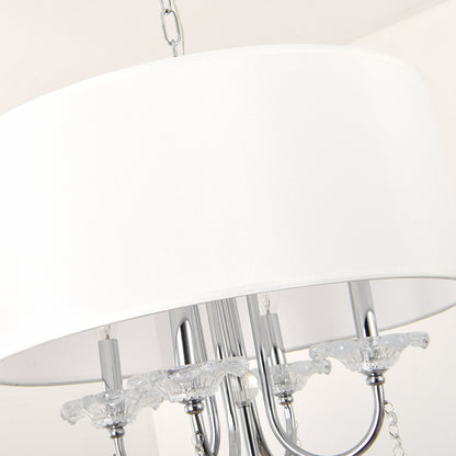 Bizet Chandelier by Pasargad Home in silver. Made from metal, cystal in a transitional style.