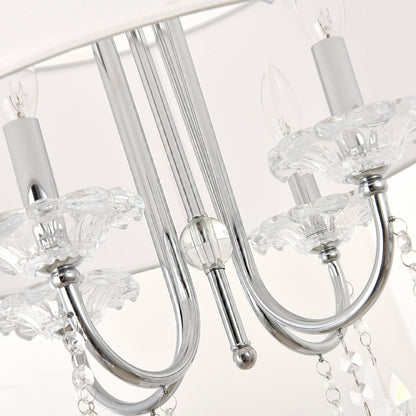 Bizet Chandelier by Pasargad Home in silver. Made from metal, cystal in a transitional style.