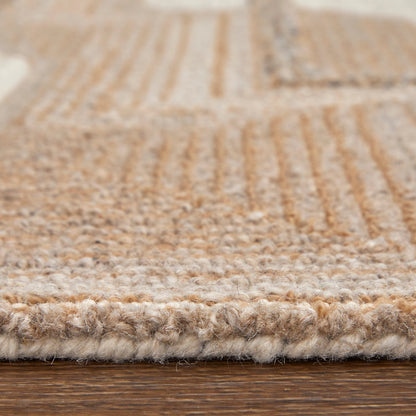 Pollock Geometric Rug - 8954F by Feizy in ivory, brown, tan. Made from wool, nylon in a unique style.