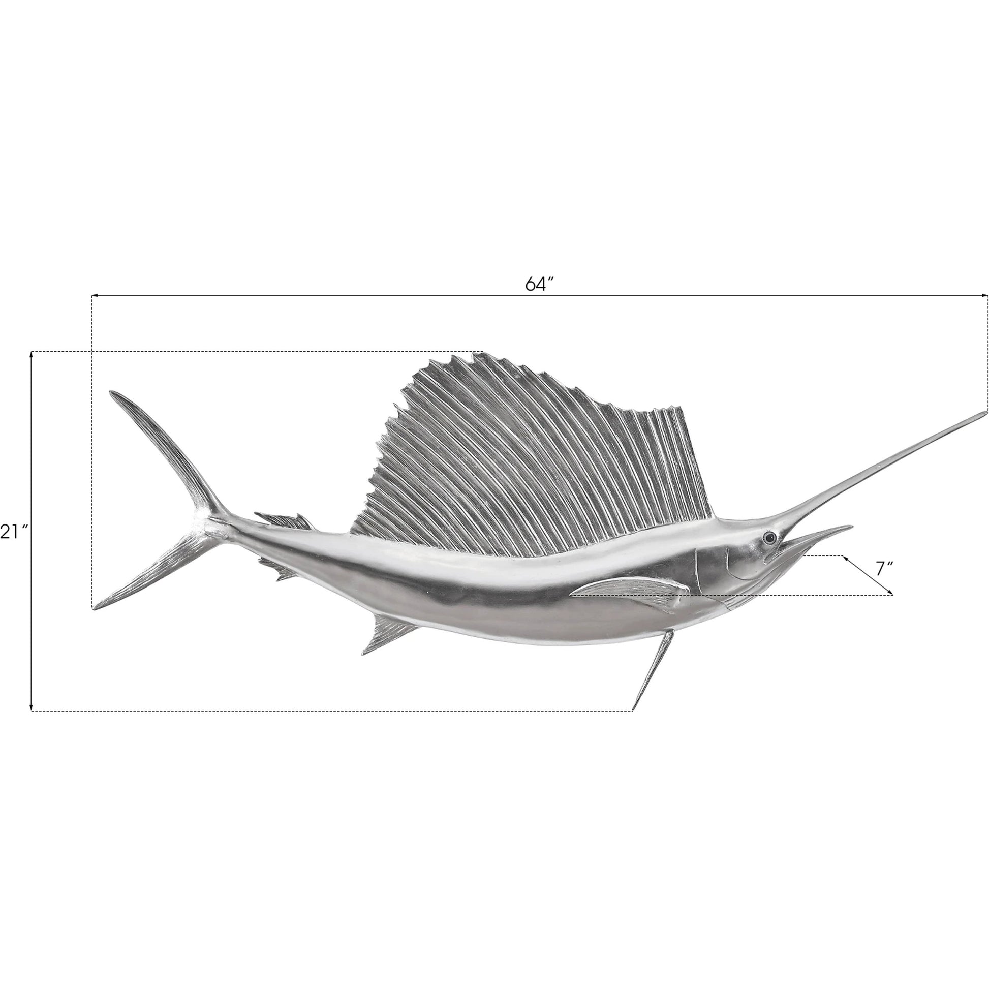 Sail Fish Wall Sculpture by Phillips Collection. Made from resin in a coastal style.