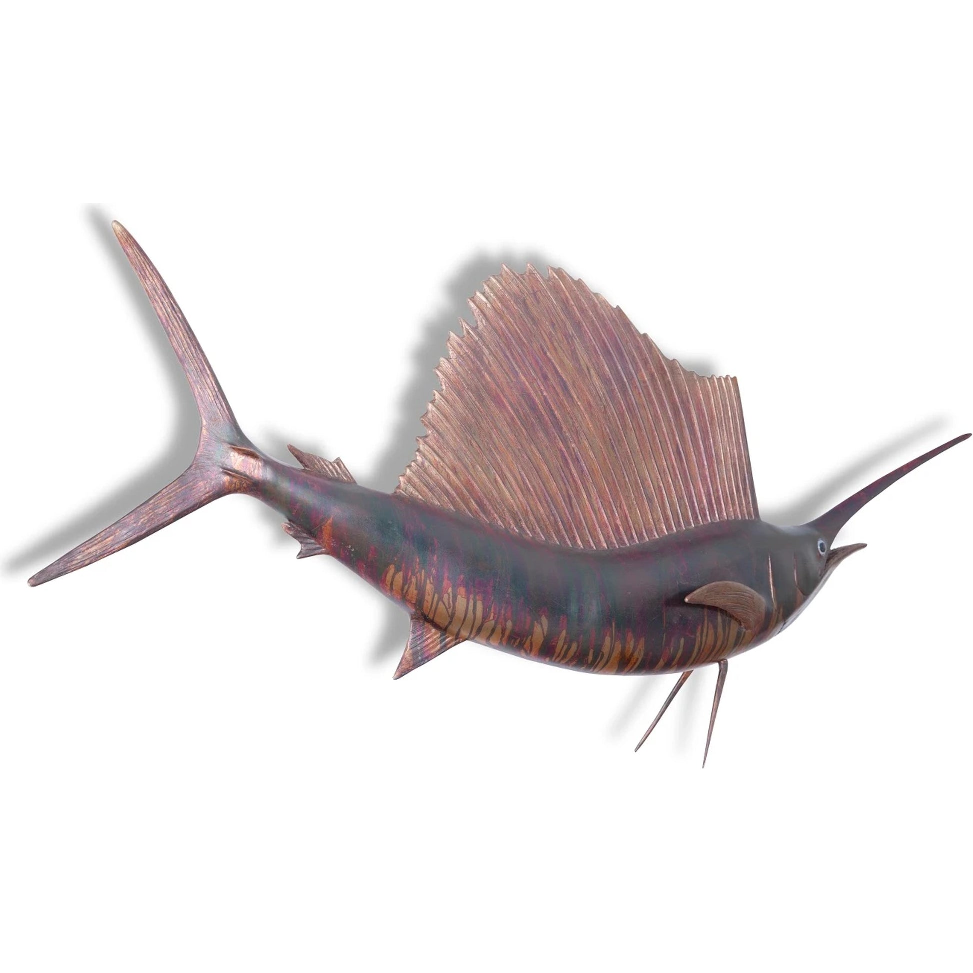 Sail Fish Wall Sculpture by Phillips Collection. Made from resin in a coastal style.