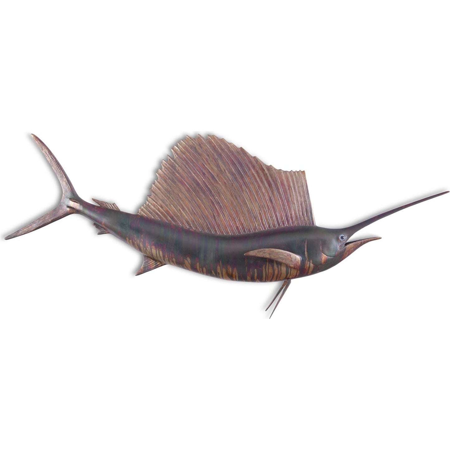 002 SR-939611 | Primary Silo | Sail Fish Wall Sculpture by Phillips Collection. Made from resin in a coastal style.