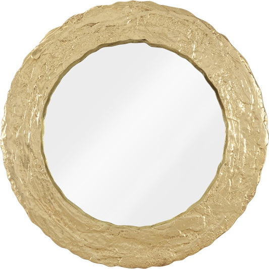Molten Mirror by Phillips Collection in gold and gold leaf. Made from resin in a eclectic & global style.