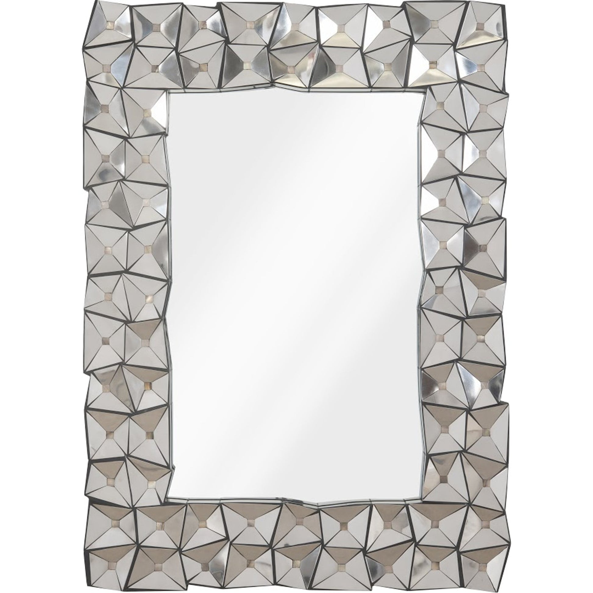 Divot Mirror by Phillips Collection in silver and silver. Made from resin metal, stainless steel in a eclectic & global style.
