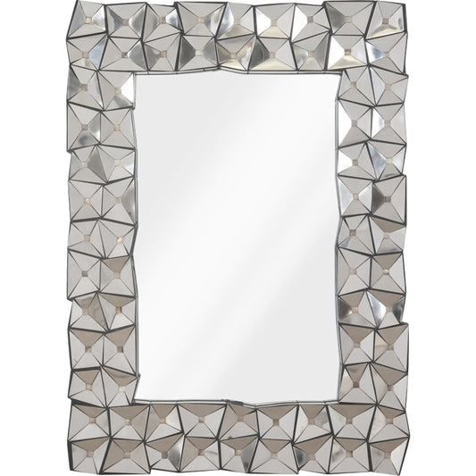 Divot Mirror by Phillips Collection in silver and silver. Made from resin metal, stainless steel in a eclectic & global style.