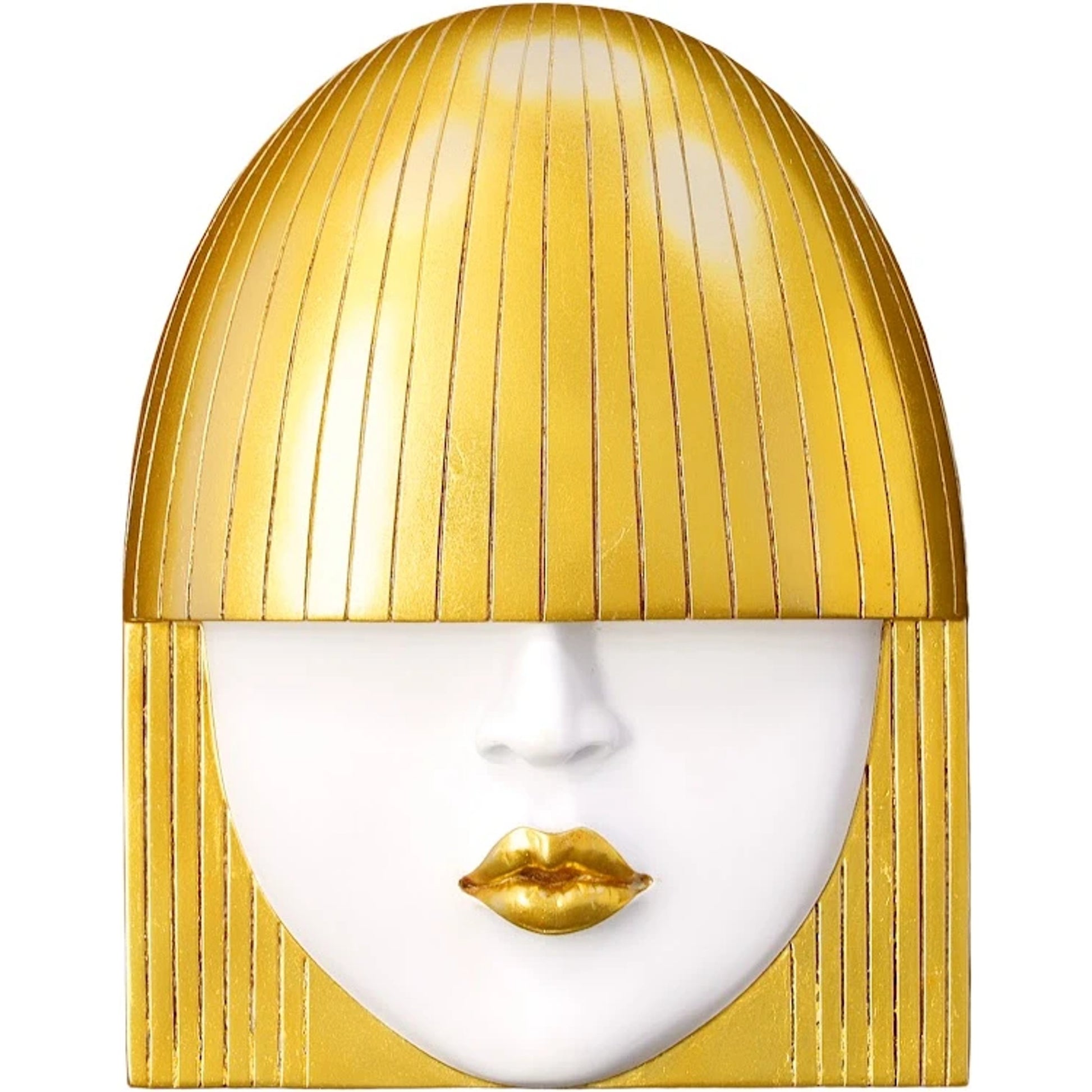 Fashion Faces Small White and Gold Wall Art Set by Phillips Collection in white, gold and gold leaf. Made from resin in a modern style.