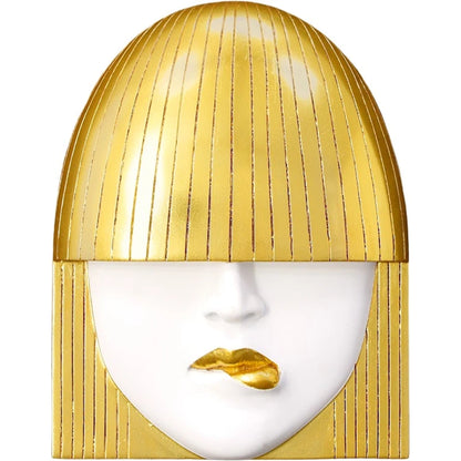 Fashion Faces Small White and Gold Wall Art Set by Phillips Collection in white, gold and gold leaf. Made from resin in a modern style.
