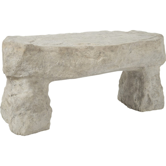 Cast Stone Bench by Phillips Collection in off white and roman stone. Made from resin in a eclectic & global style.