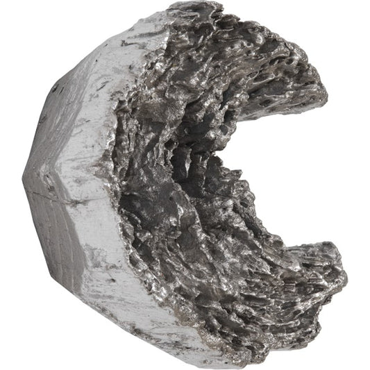 Cast Eroded Wood Circle Wall Tile by Phillips Collection in silver and silver leaf. Made from unique in a transitional style.