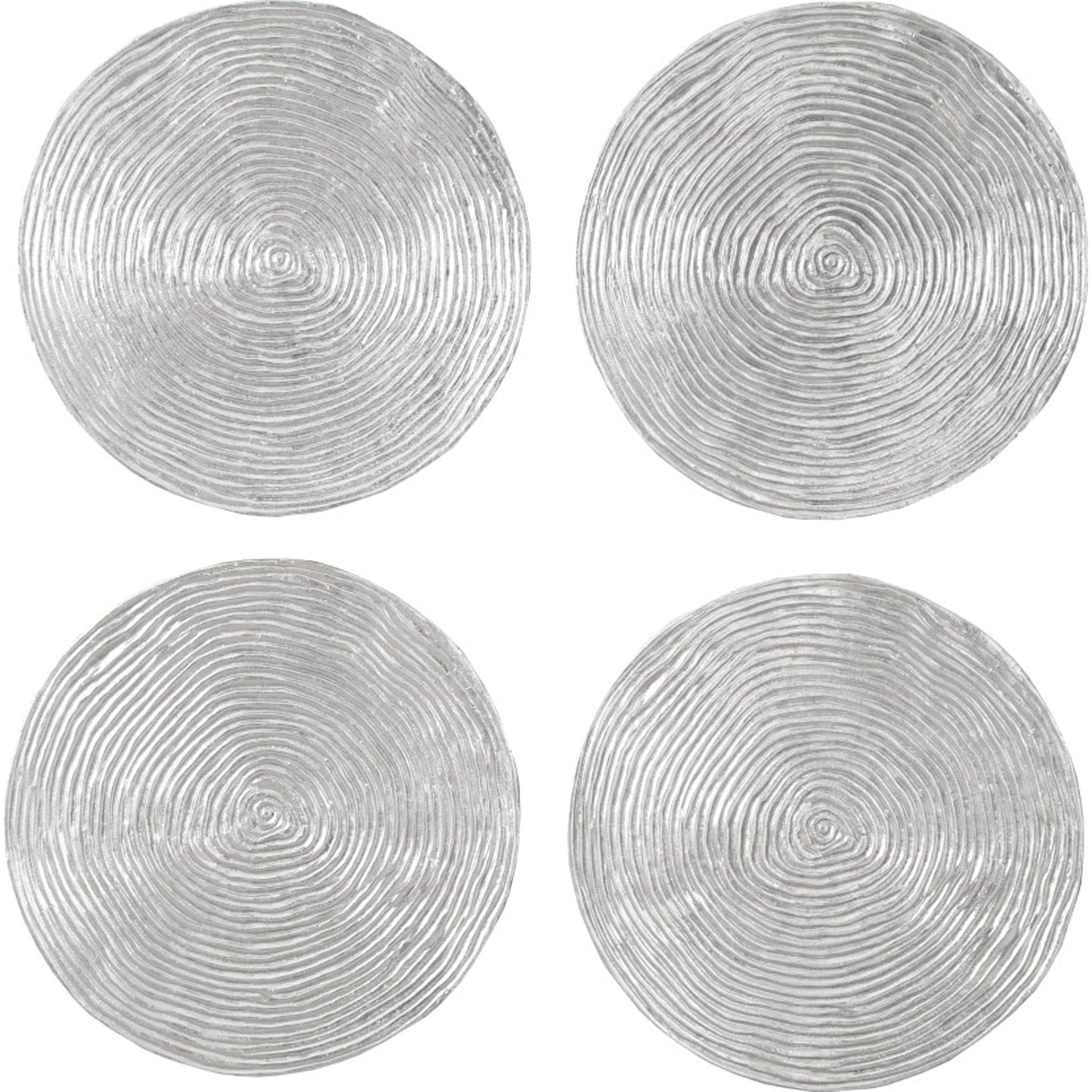 000 SR-939604 | Primary Silo | Ripple Wall Disk (Set of 4) by Phillips Collection in silver and silver leaf. Made from resin in a modern style.