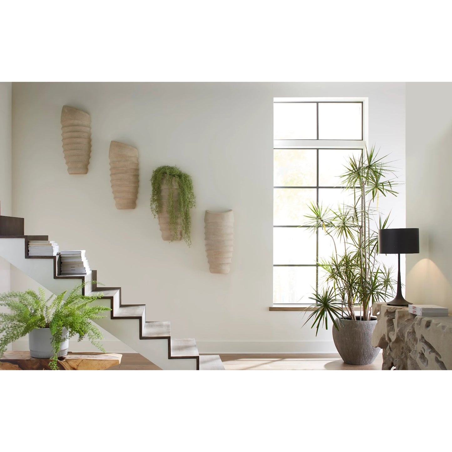 003 SI-1786340 | Lifestyle | JP Wall Planter by Phillips Collection in off white. Made from resin composite in a transitional style.