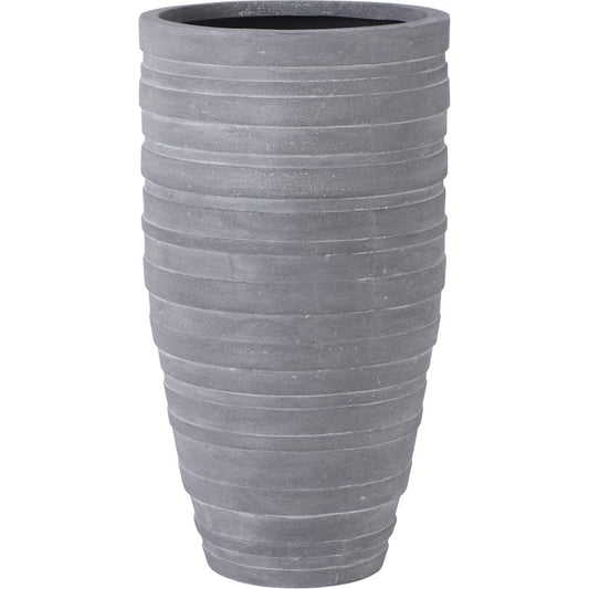 June Slim Planter by Phillips Collection in gray and stone cast. Made from resin composite in a transitional style.