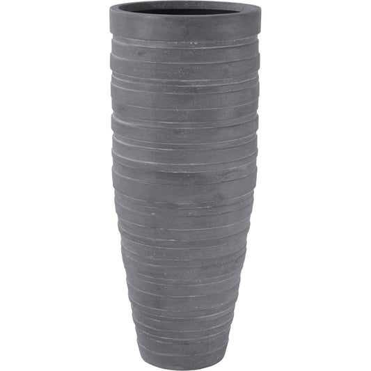 June Slim Planter by Phillips Collection in gray and stone cast. Made from resin composite in a transitional style.
