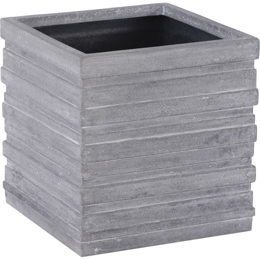 June Square Planter by Phillips Collection in gray. Made from resin composite in a transitional style.