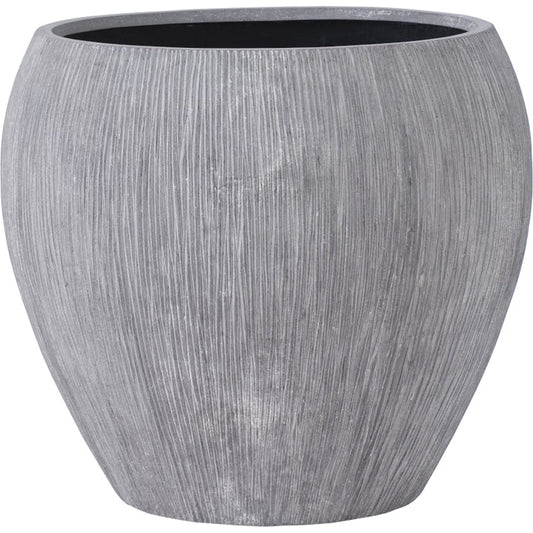 Brianna String Planter by Phillips Collection in gray and raw gray. Made from resin composite in a transitional style.
