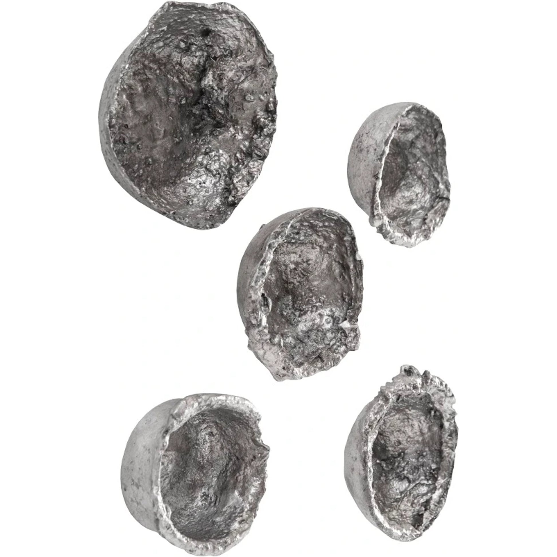 Splash Wall Bowl (Set of 5) by Phillips Collection in silver and silver leaf. Made from resin, resin composite in a modern style.