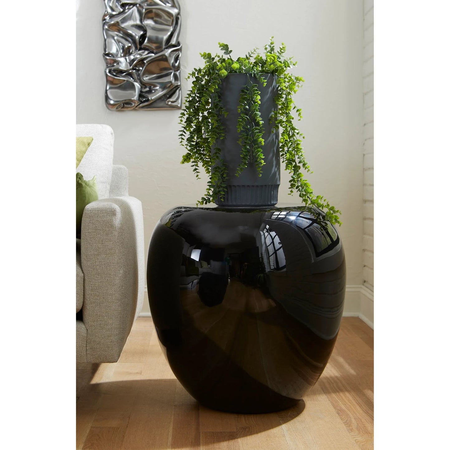 018 SI-1786373 | Lifestyle | River Stone Side Table by Phillips Collection. Made from unique in a eclectic & global style.