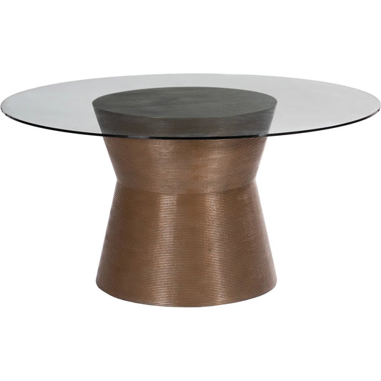 Kono Dining Table by Phillips Collection in bronze. Made from resin in a modern style.