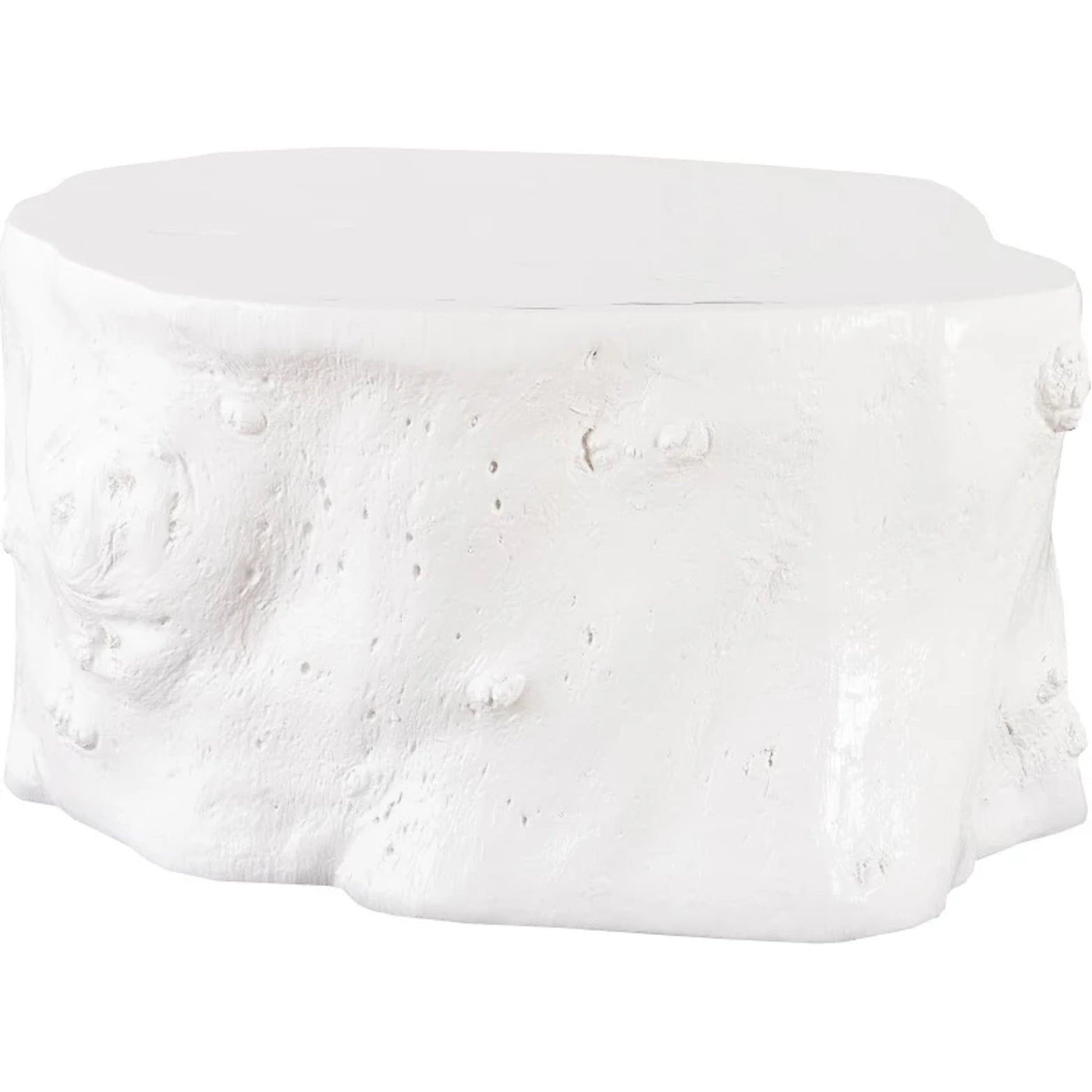 Log White Coffee Table by Phillips Collection in white and white gel coat. Made from resin composite in a eclectic & global style.