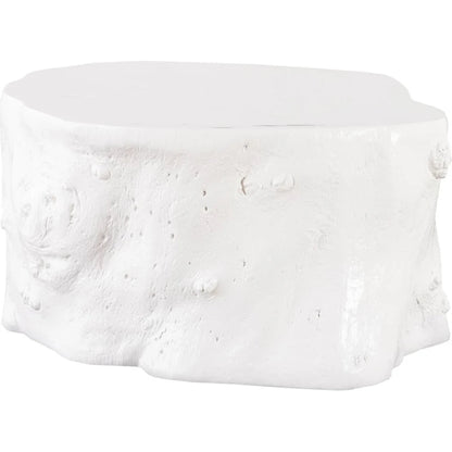 Log White Coffee Table by Phillips Collection in white and white gel coat. Made from resin composite in a eclectic & global style.
