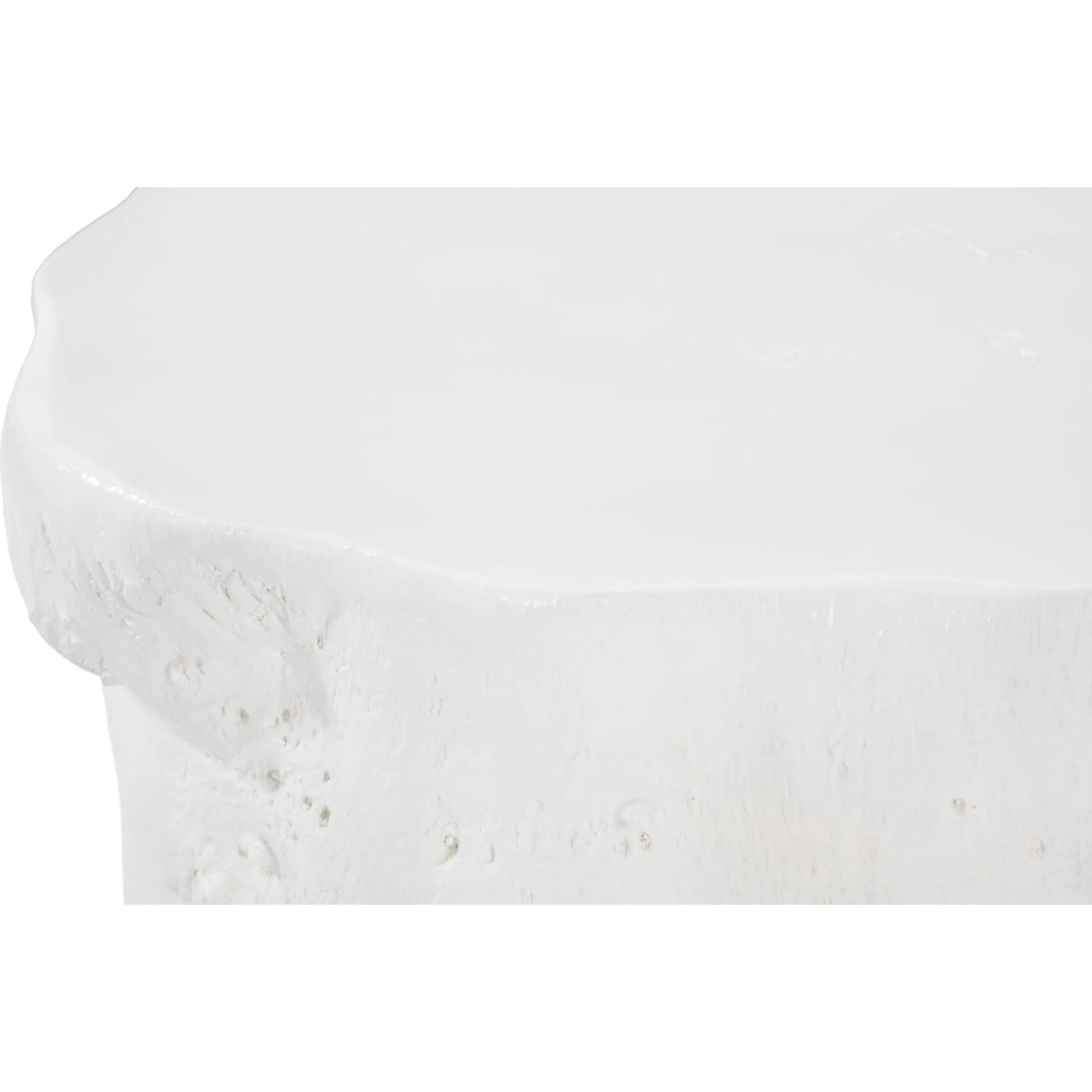 Log White Coffee Table by Phillips Collection in white and white gel coat. Made from resin composite in a eclectic & global style.