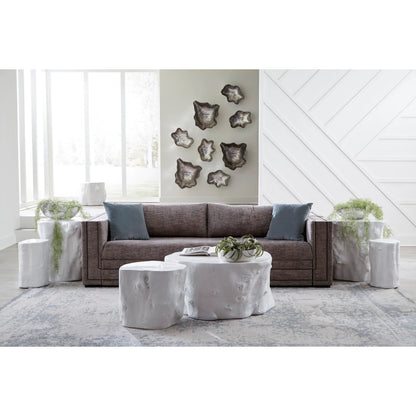 Log White Coffee Table by Phillips Collection in white and white gel coat. Made from resin composite in a eclectic & global style.