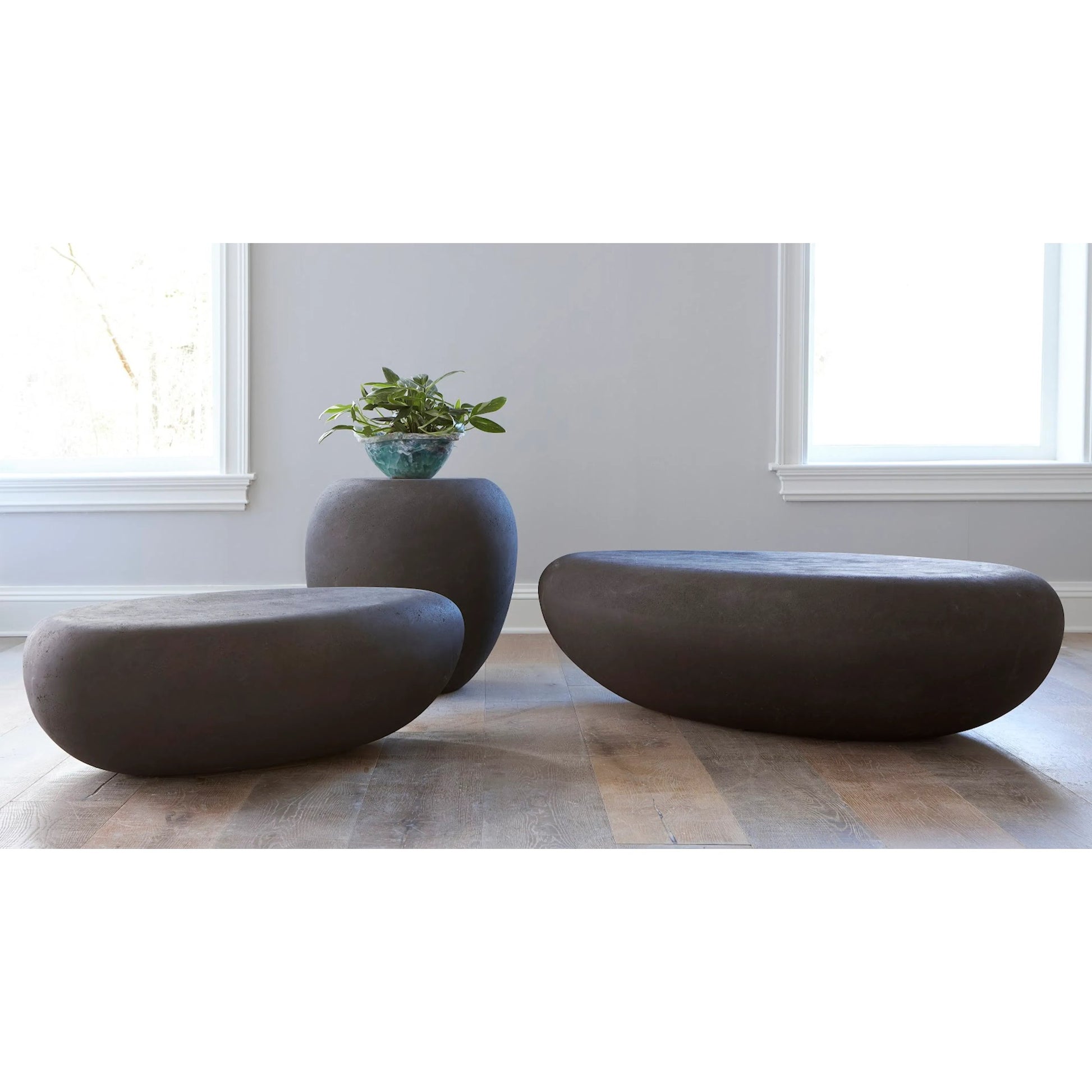 River Stone Side Table by Phillips Collection. Made from unique in a eclectic & global style.