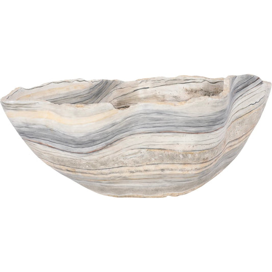Cast Gray Onyx Bowl by Phillips Collection in gray. Made from resin in a rustic style.