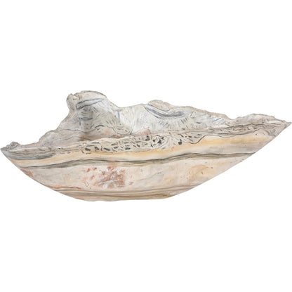 Cast Onyx Bowl Faux Finish, Medium by Phillips Collection in gray. Made from resin in a rustic style.