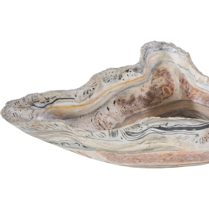 Cast Onyx Bowl Faux Finish, Medium by Phillips Collection in gray. Made from resin in a rustic style.