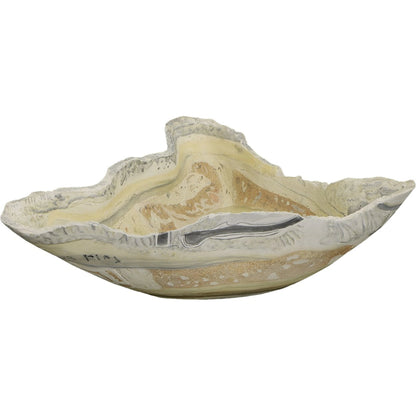 Cast Onyx Bowl Faux Finish, Medium by Phillips Collection in gray. Made from resin in a rustic style.