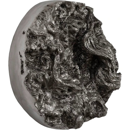 Cast Root Erupting Wall Sculpture by Phillips Collection in silver and silver leaf. Made from resin in a rustic style.