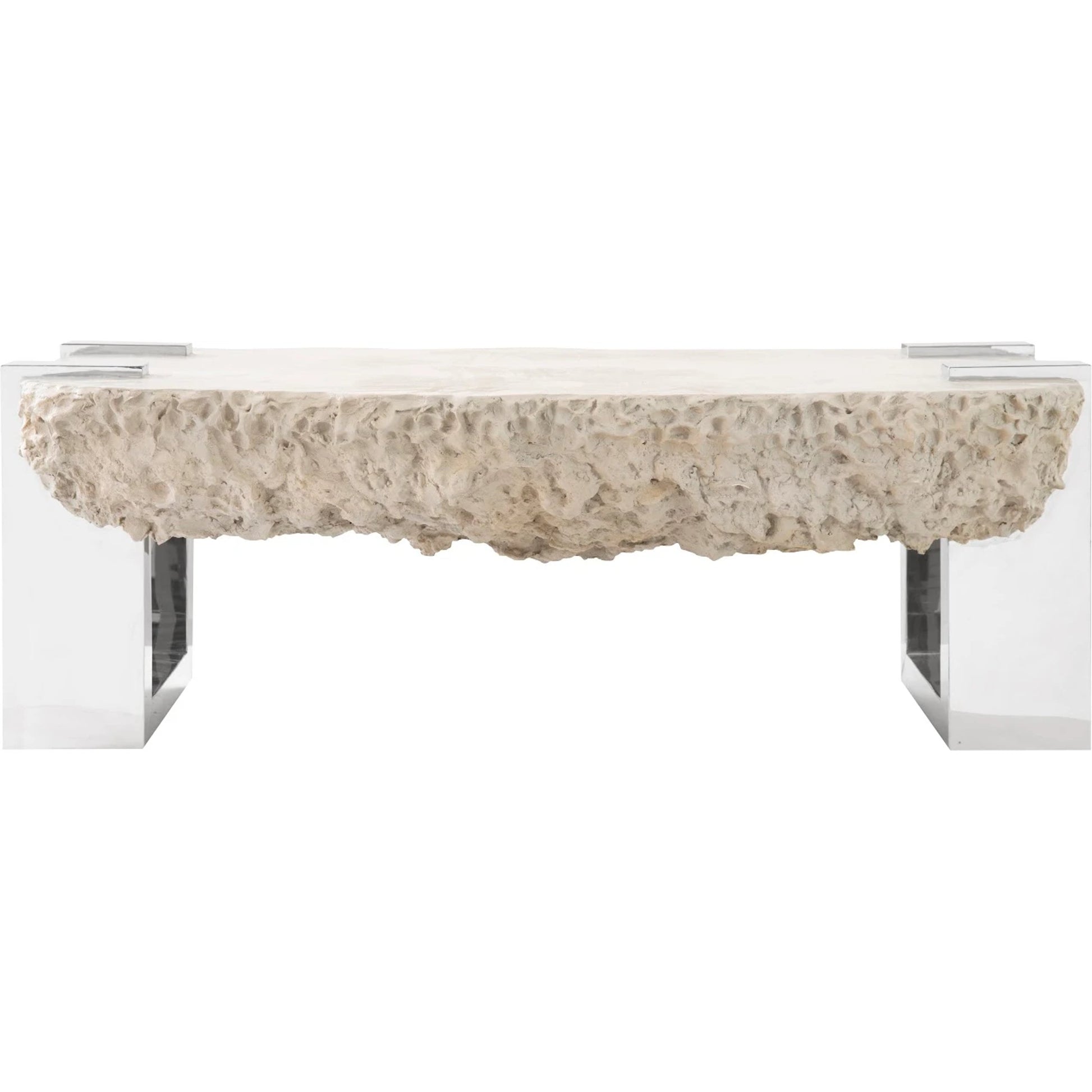 Negotiation Ash Coffee Table by Phillips Collection in gray, silver and ash. Made from resin metal in a modern style.