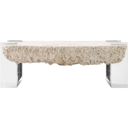 Negotiation Ash Coffee Table by Phillips Collection in gray, silver and ash. Made from resin metal in a modern style.