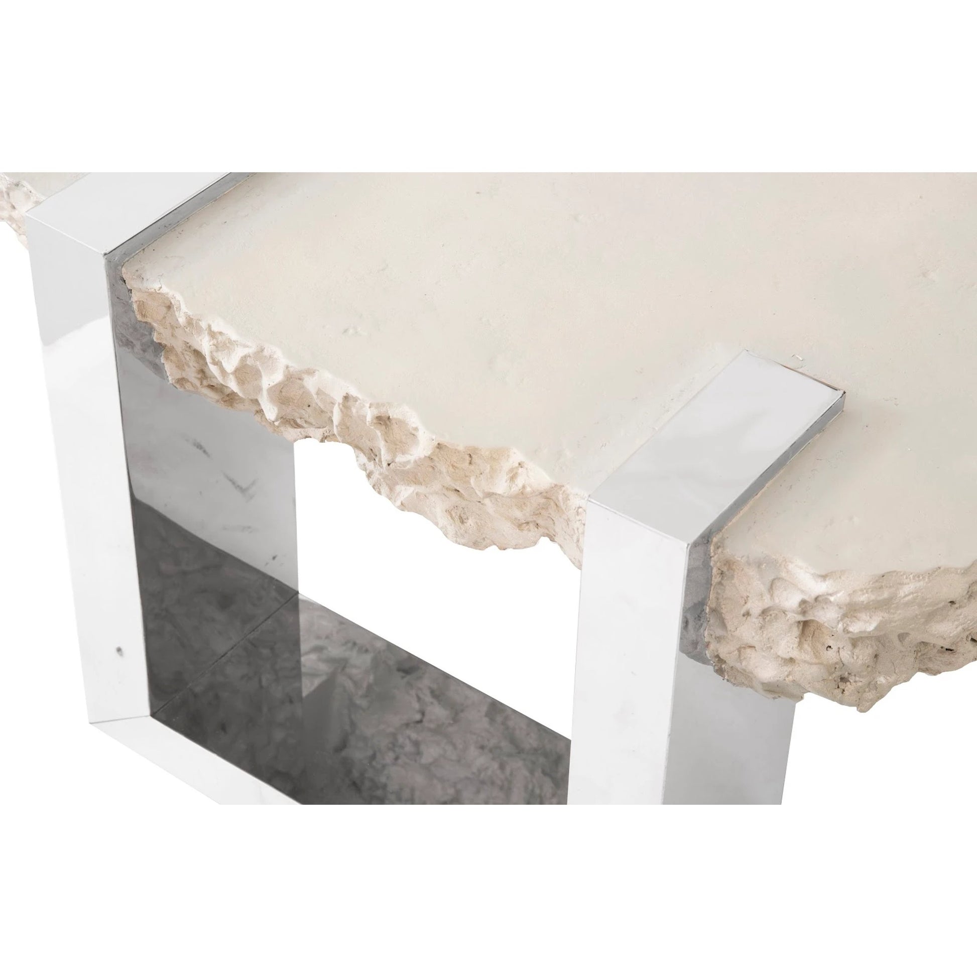 Negotiation Ash Coffee Table by Phillips Collection in gray, silver and ash. Made from resin metal in a modern style.