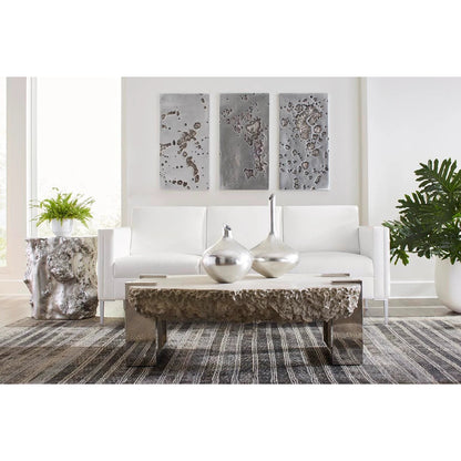 Negotiation Ash Coffee Table by Phillips Collection in gray, silver and ash. Made from resin metal in a modern style.