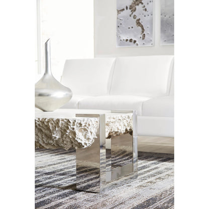 Negotiation Ash Coffee Table by Phillips Collection in gray, silver and ash. Made from resin metal in a modern style.